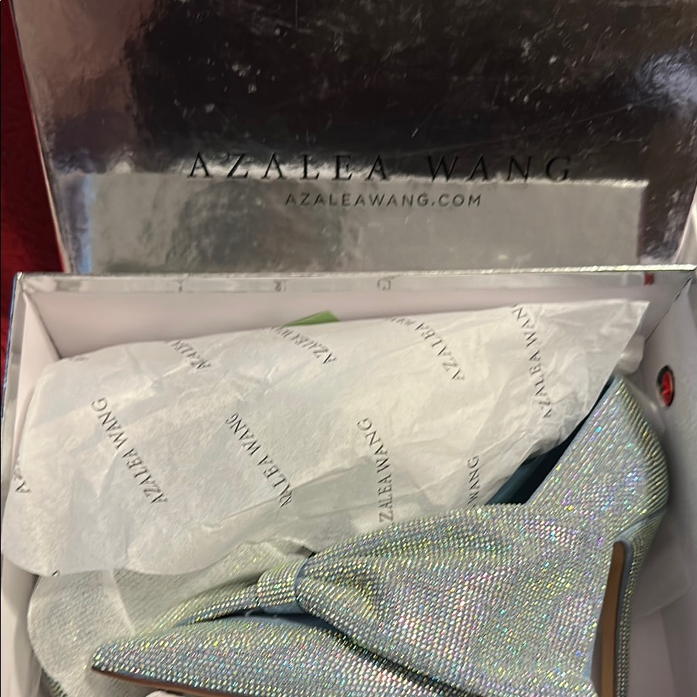 Azalea Wang Blue Bling Denim Heels